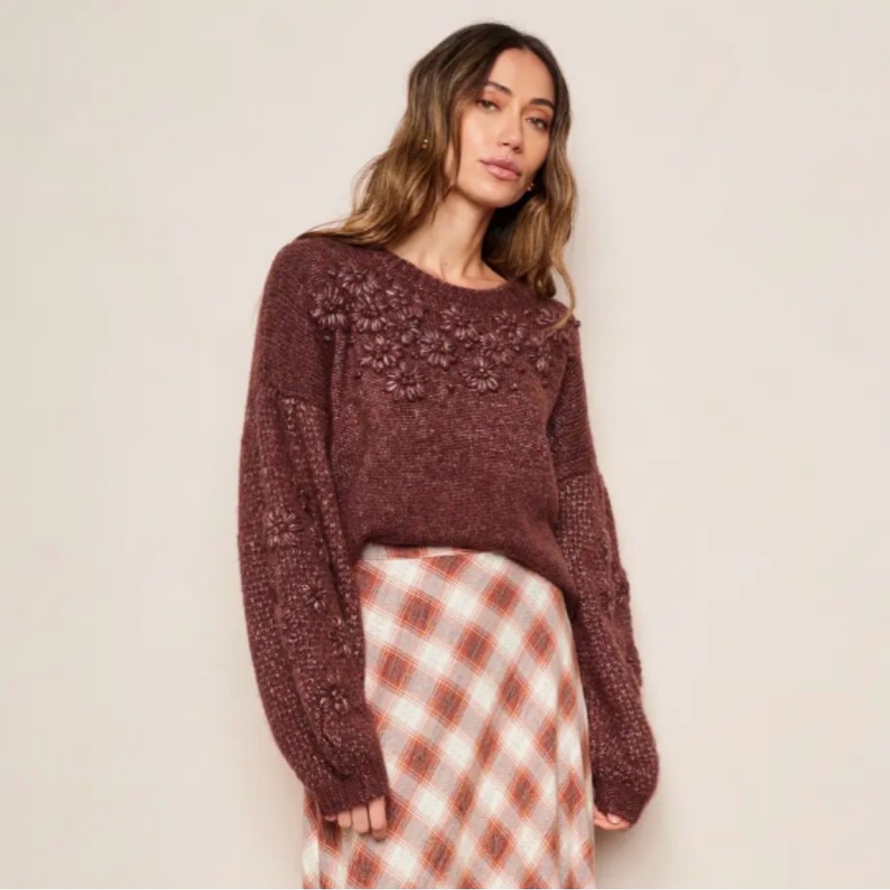 Anthropologie dRACynthia Sweater Cocoa Color Size Medium